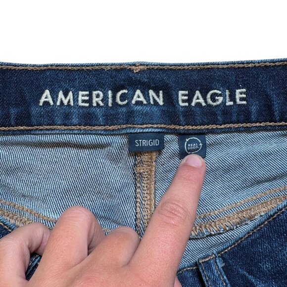 American Eagle Womens Strigid Denim High-Rise Relaxed Shorts Size 0 - Picture 5 of 7